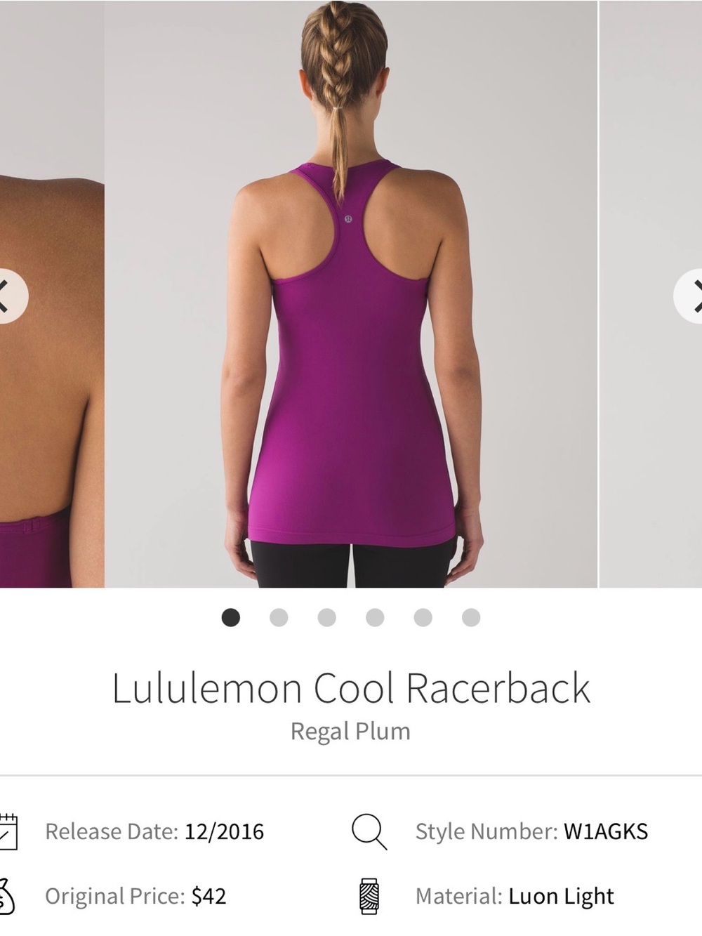 Lot 3💕 Sz6 Cool Racerback 🍋 Lululemon - Picture 5 of 5